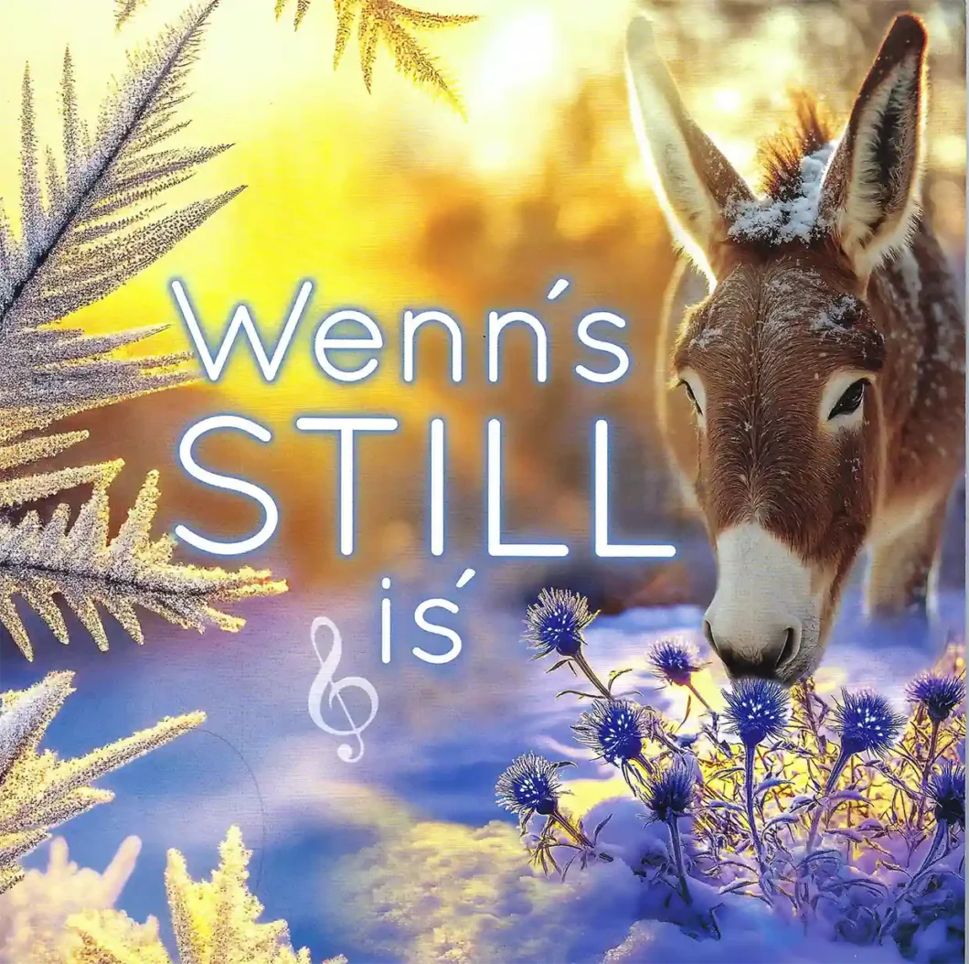 Ein Esel in einer Winterlandschaft