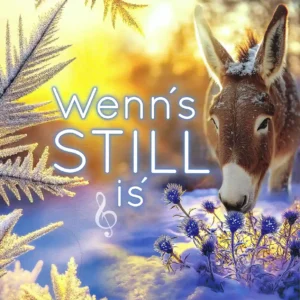 Ein Esel in einer Winterlandschaft