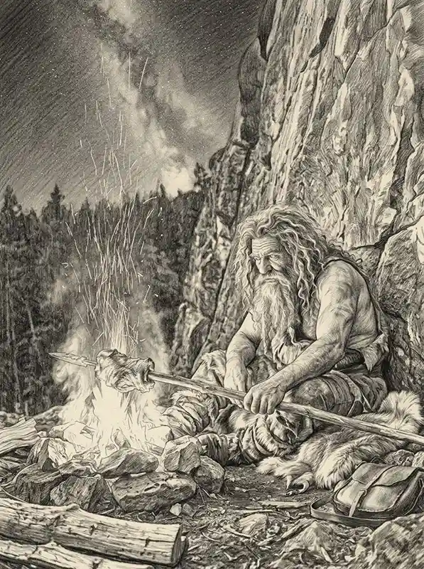 Kolalatz, ein Riese am Lagerfeuer